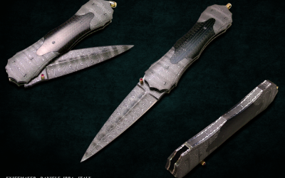 Coltello pieghevole di lusso in damasco Daniele Ibba – Ibrido I